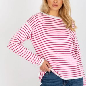 Sweter Damski Model LC-SW-6006.22 White/Pink - Rue Paris