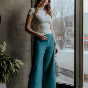 Spodnie Damskie Model T375/6 Szmaragd - Tessita