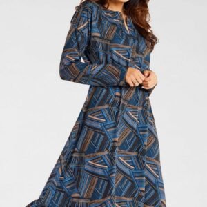 Sukienka Model A468 Navy/Brown Pattern - awama