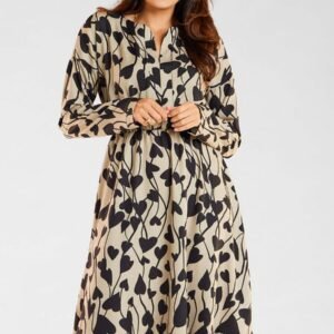 Sukienka Model A468 Beige/Black Hearts - awama