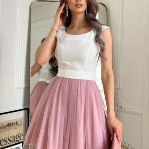 Sukienka Model 283-36 Ecru/Dirty_Pink - Bicotone