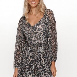 Sukienka Model M802 Siatka 35 - Makadamia