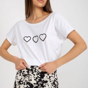 T-shirt Damski Model RV-TS-5650.07P White/Black - Rue Paris