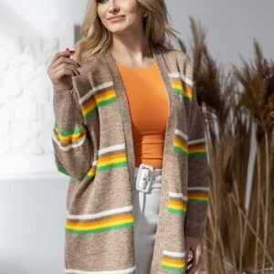 Sweter Kardigan Model 30090 Cappuccino - PeeKaBoo