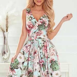 Sukienka Model Maya 478-1 Pink Flowers - Numoco