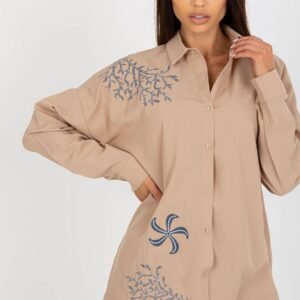 Koszula Damska Model TO-KS-7005.34P Beige - Factory Price