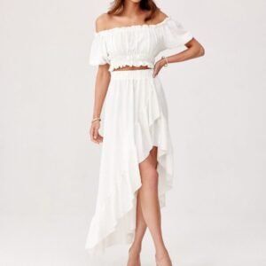 Spódnica Komplet Model EKR KOM0006 Ecru - Roco Fashion