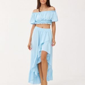 Spódnica Komplet Model KOM0006 Błękit - Roco Fashion