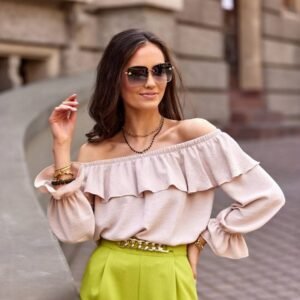 Bluzka Model BEZ BLU0116 Beige - Roco Fashion