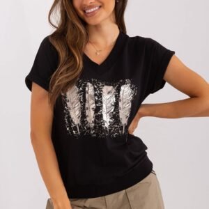 Bluzka Model RV-BZ-8955.10 Black - Rue Paris