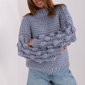 Sweter Damski Model AT-SW-2382.97P Grey/Blue - AT