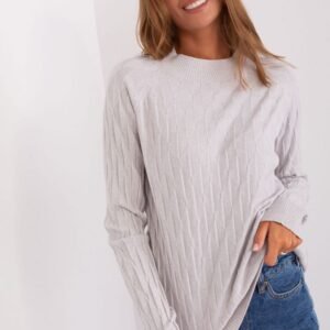 Sweter Damski Model AT-SW-2326.37X Light Grey - AT